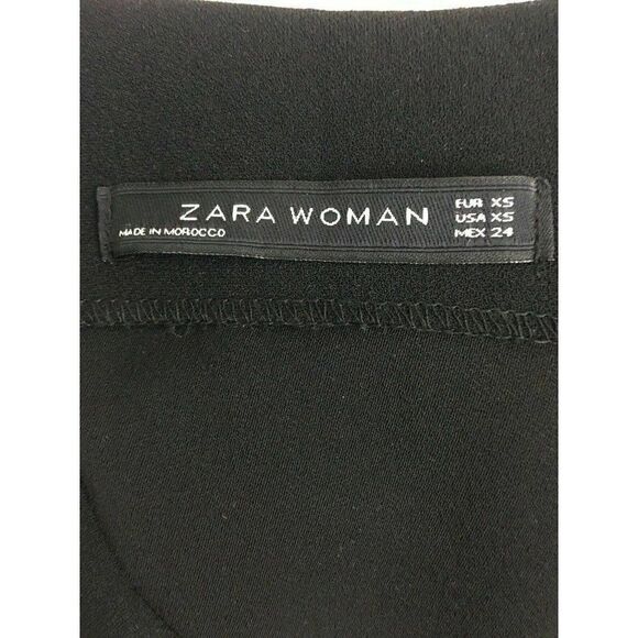 Zara Womens Solid Black V Neck Work Career Tank Top Xs - Picture 5 of 5
